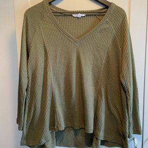Waffle knit long sleeve shirt
